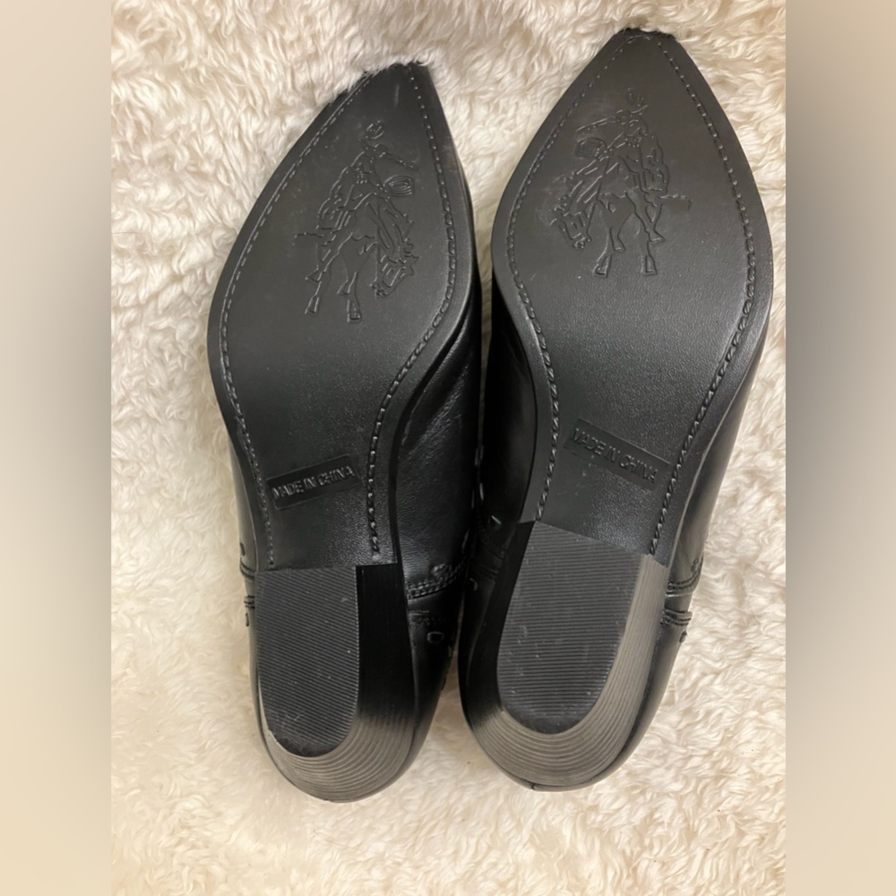 EUC Ellemenno Coastal Cowgirl Black Ankle Boots Booties Western Like New Sz 7.5M - Picture 6 of 11